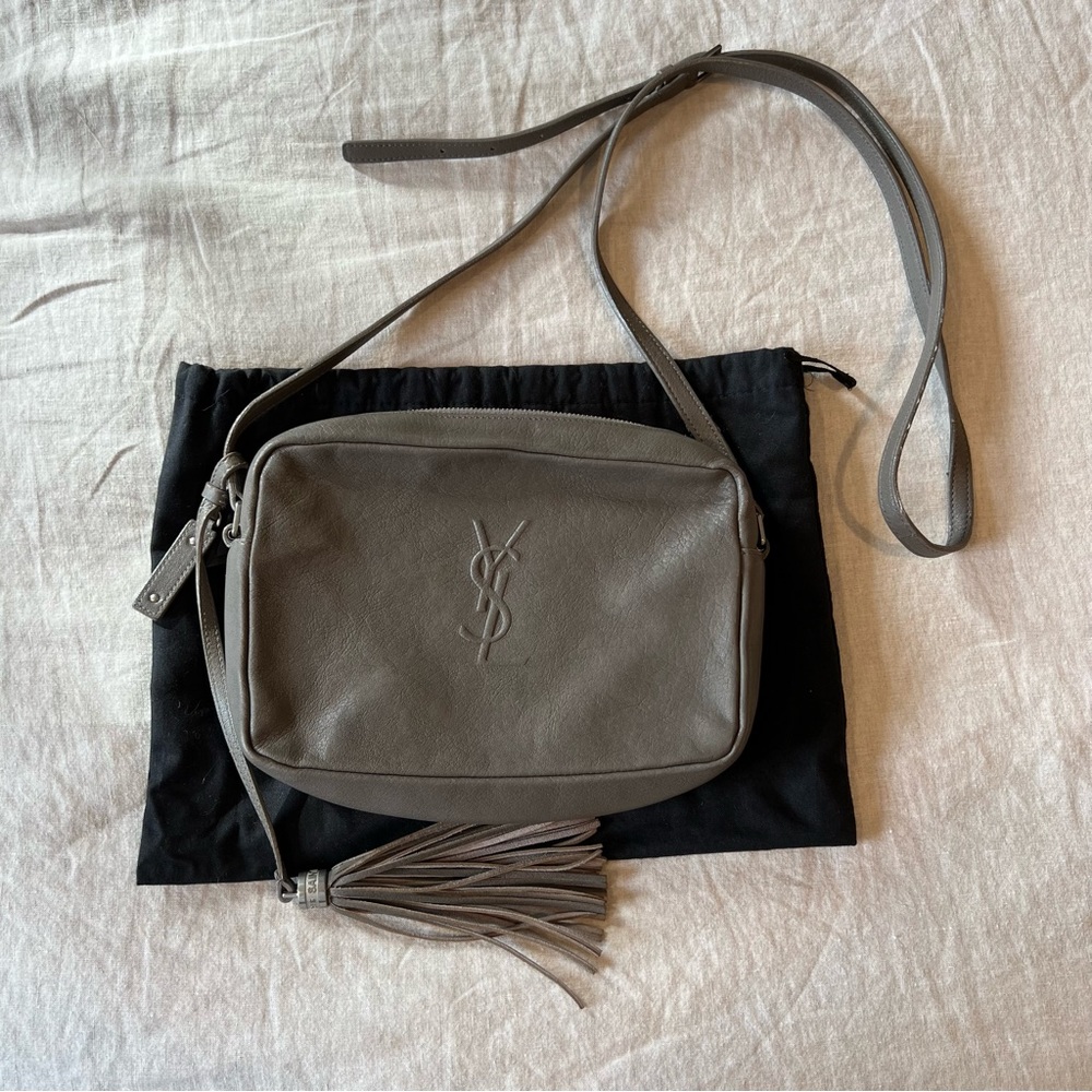 Saint Laurent Lou Crossbody Camera Bag Grey